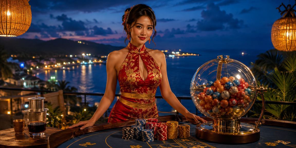 Khung cảnh xổ số và trà cà phê tại Phú Quốc